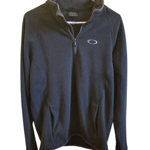 Oakley Black 1/4 Zip Fleece Pullover Men’s Large Logo Athleisure